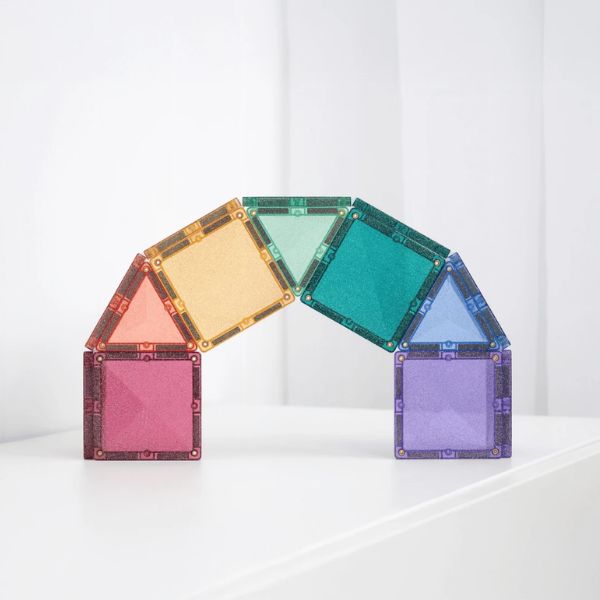 CONNETIX Magnetic Tiles 48 Piece Glitter Castle Pack
