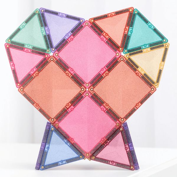 CONNETIX Magnetic Tiles 48 Piece Glitter Castle Pack