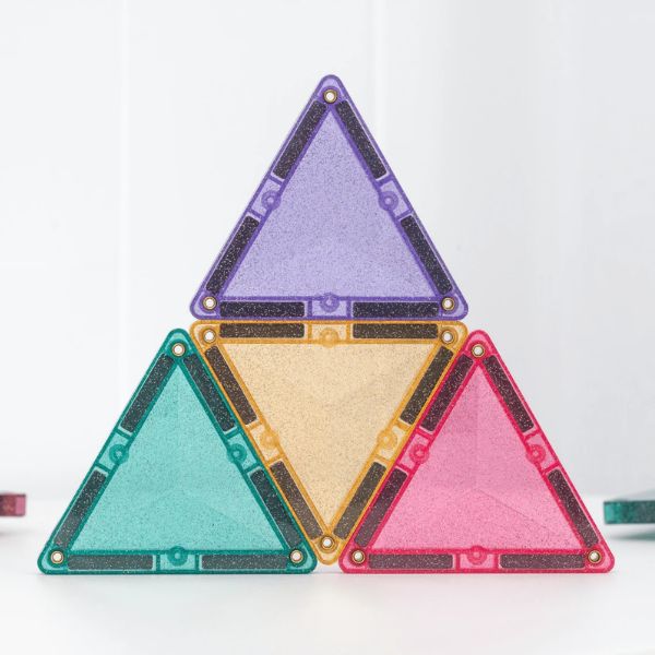 CONNETIX Magnetic Tiles 48 Piece Glitter Castle Pack