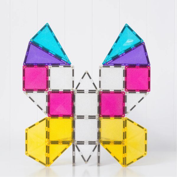 CONNETIX Magnetic Tiles 56 Piece Glitter Unicorn Pack