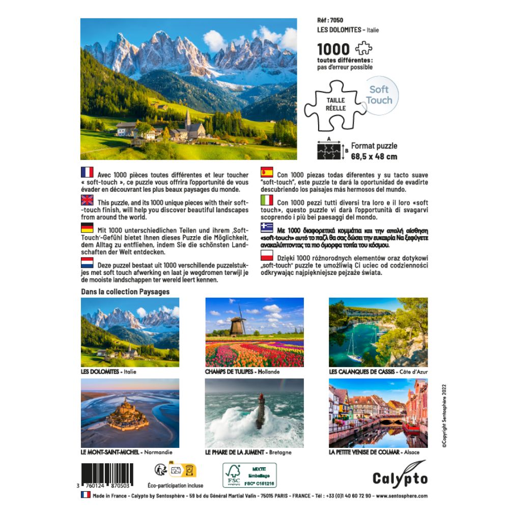 Calypto Jigsaw Puzzle 1000 Piece - Dolomite Mountains in Italy