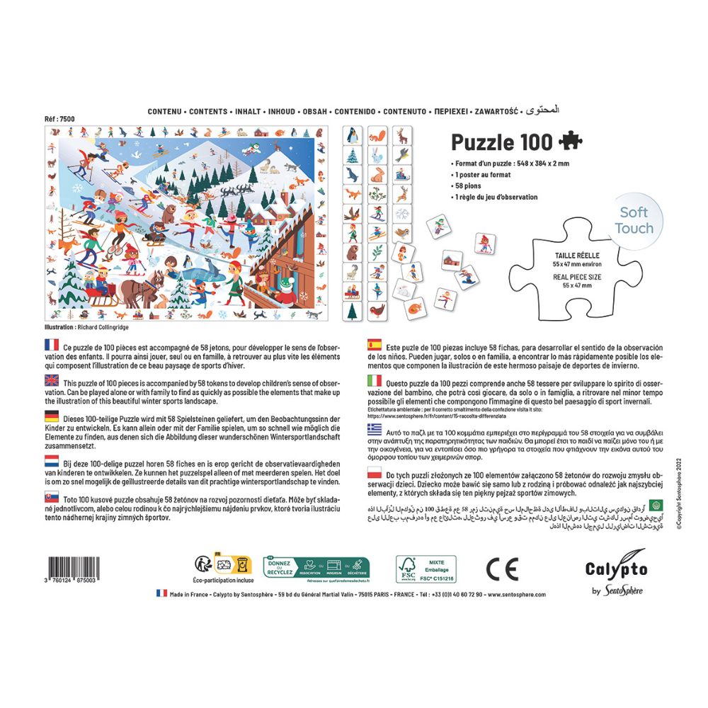 Calypto Jigsaw Puzzle - Search & Find Winter Sports 100 pieces