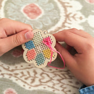 Cotton Twist - Make your own Flower Cross Stitch Keyring