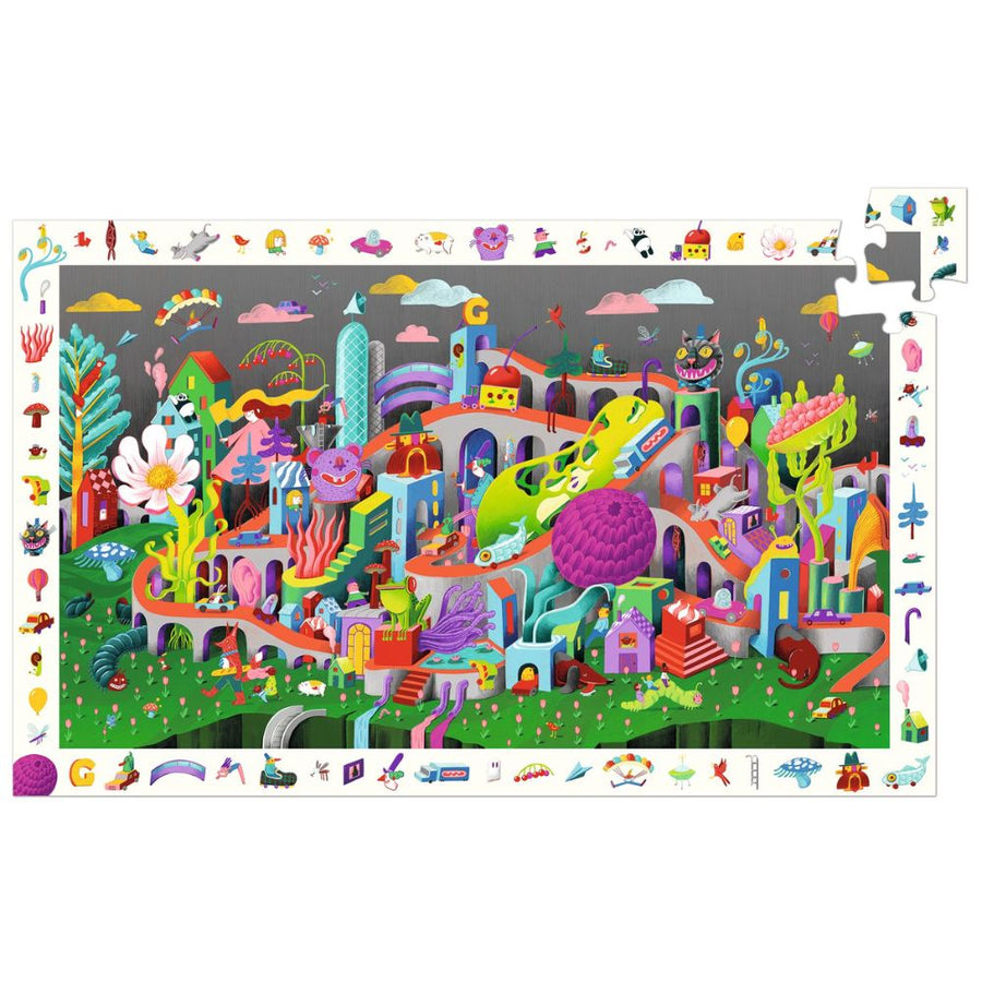 Djeco Observation Kids Jigsaw Puzzle, Crazy Town