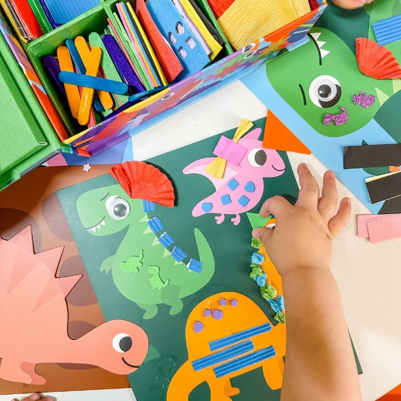 Dinosaur Collage Sensory Craft Box For Kids - My Creative Box