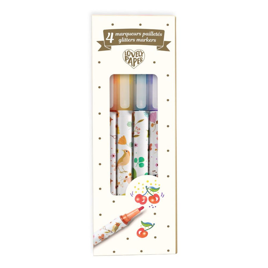 Djeco 4 Tinou Glitter Markers