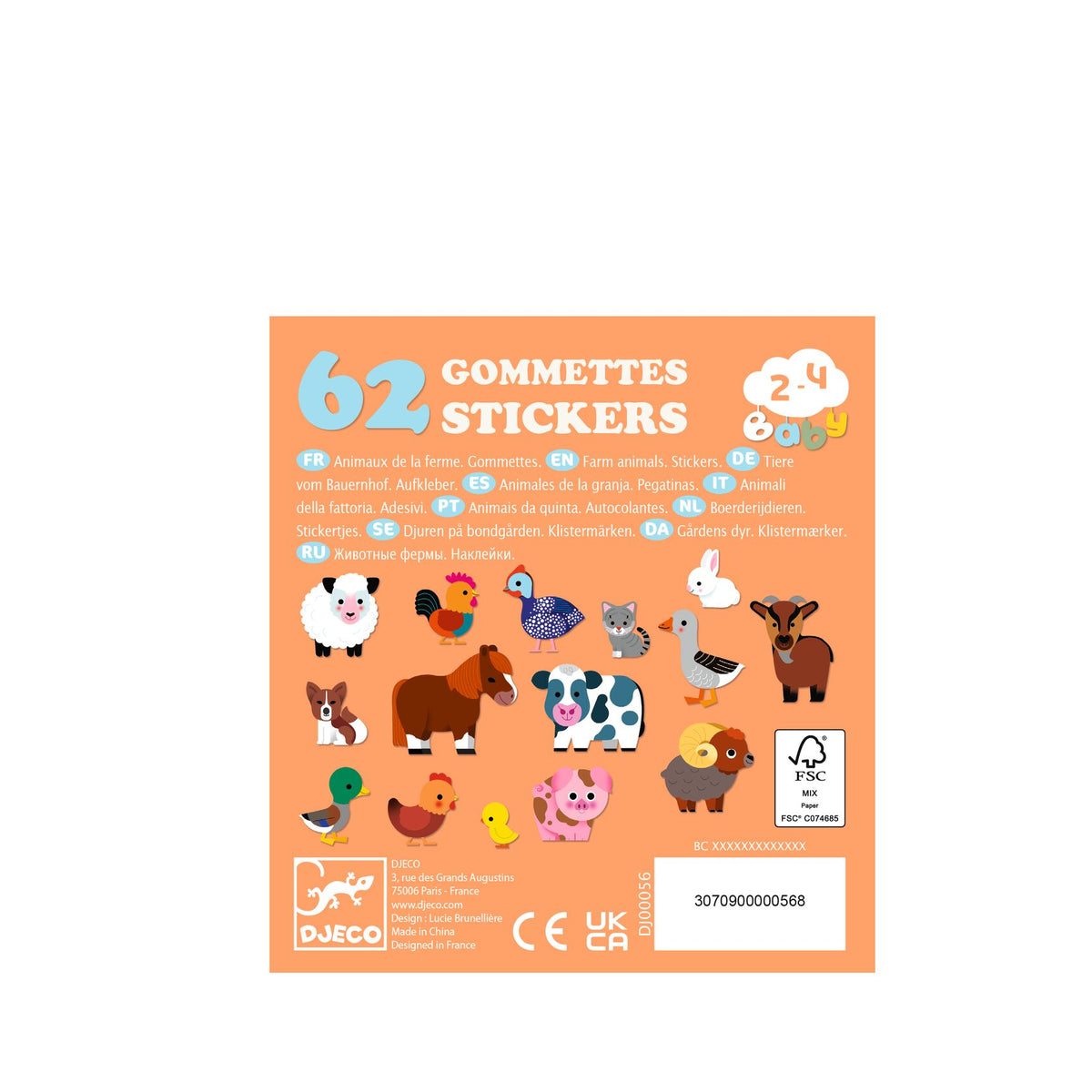 Djeco Stickers - Farm Animals DJ00056