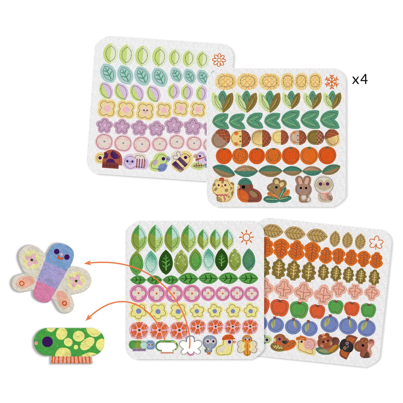 Felt Stickers to make a collage