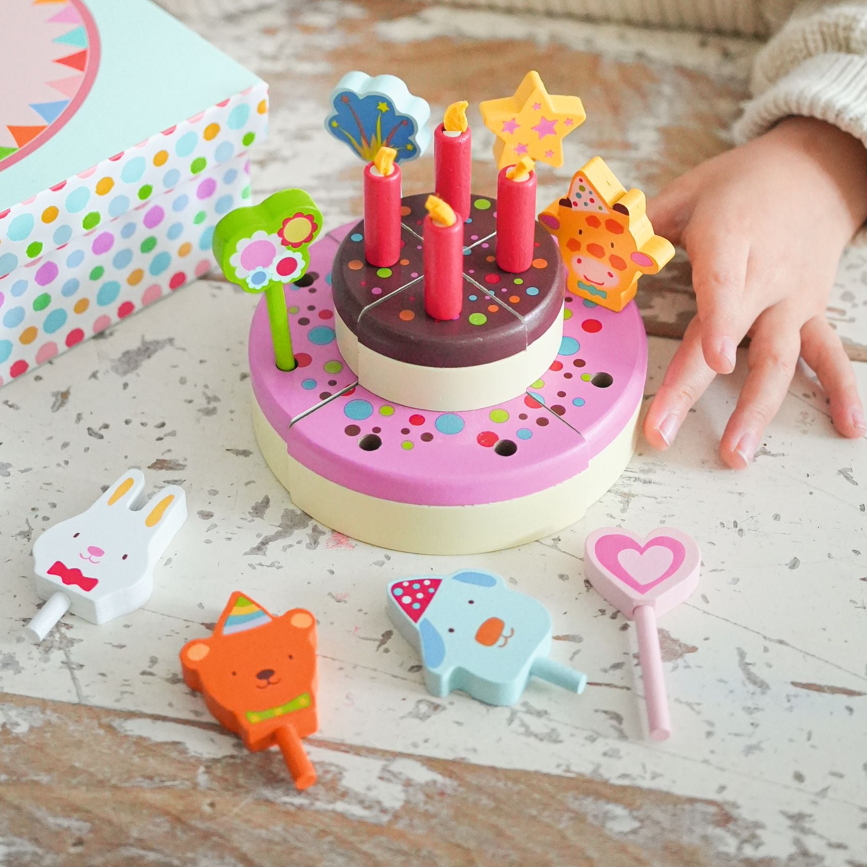 Djeco Happy Birthday Cake - Wooden Play Food