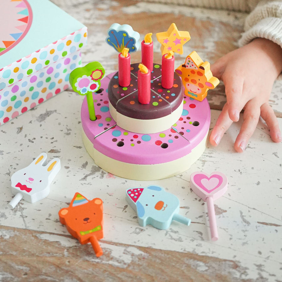 Djeco Happy Birthday Cake - Wooden Play Food