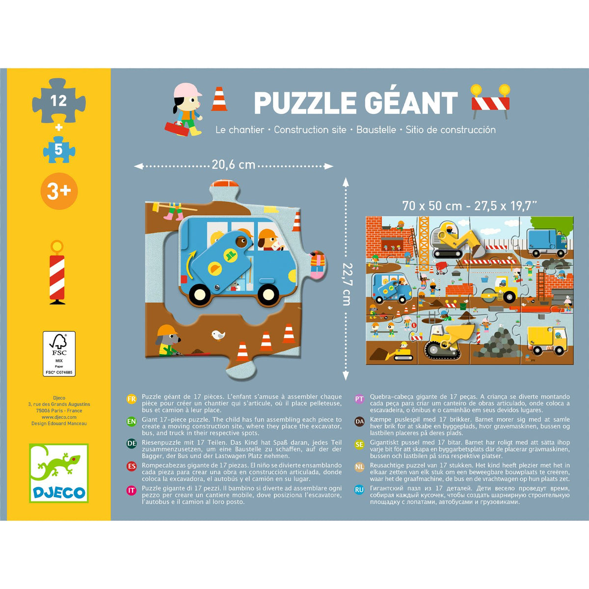 Djeco Giant Puzzles - Construction Site