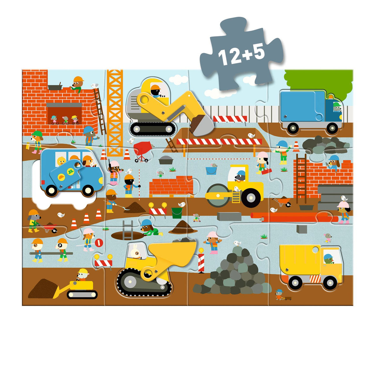Djeco Giant Puzzles - Construction Site