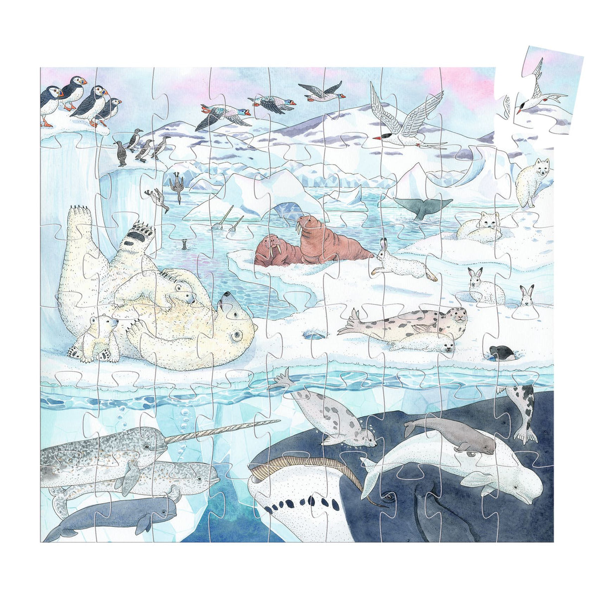 Djeco Silhouette Puzzles - Polar Softness - 54 pcs DJ07294
