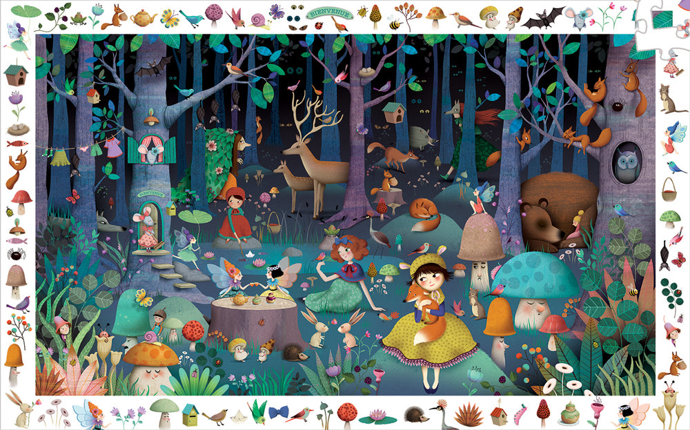 Djeco Observation Childrens Jigsaw Puzzle - Enchanted Forest - Wonky Box