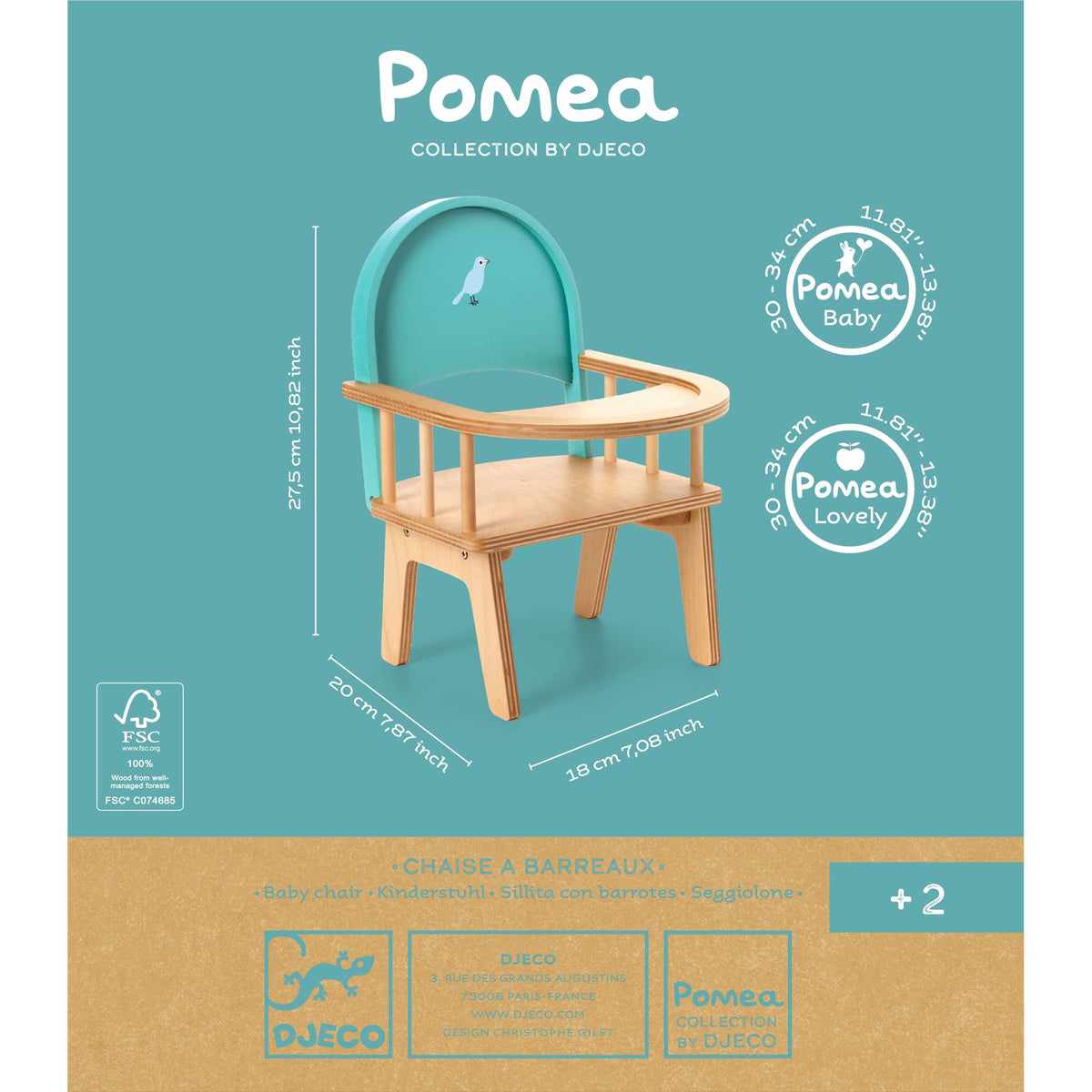 Djeco Pomea Wooden Baby Chair DJ07856