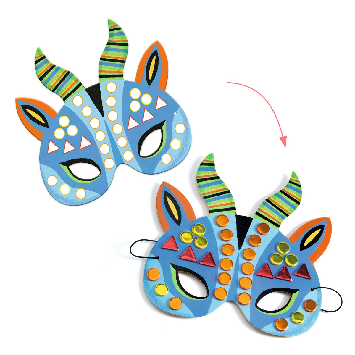 Djeco Do It Yourself - 8 Mosaic Masks to Decorate DJ07900