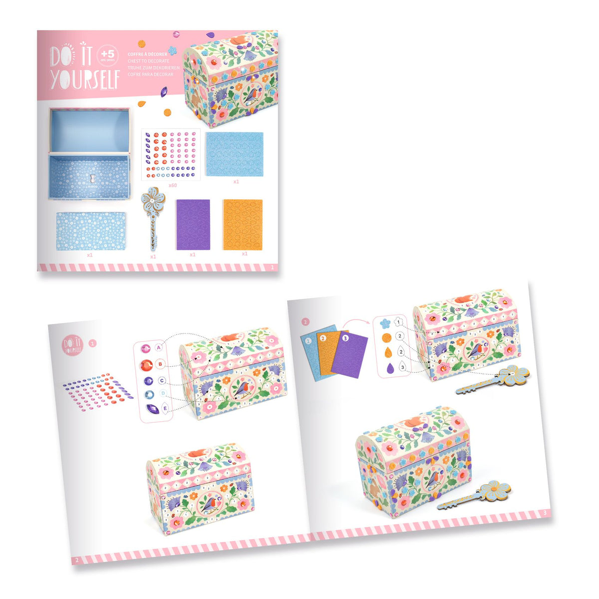Djeco Do It Yourself Mosaics - Precious Treasure Box to Decorate DJ07929
