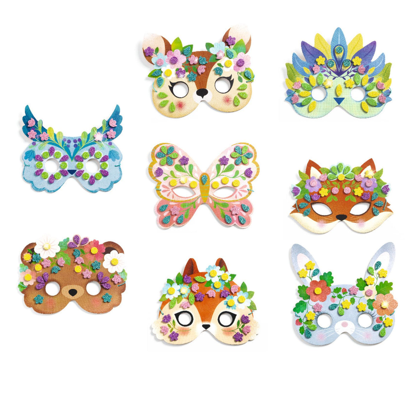 Djeco Do It Yourself - 8 Mosaic Masks to Decorate Forest Animals DJ07936
