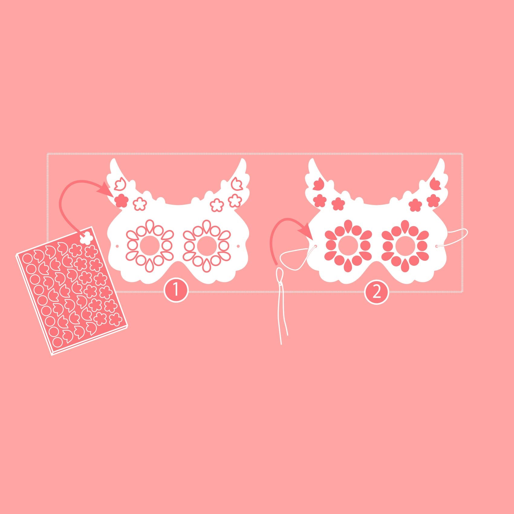 Djeco Do It Yourself - 8 Mosaic Masks to Decorate Forest Animals DJ07936