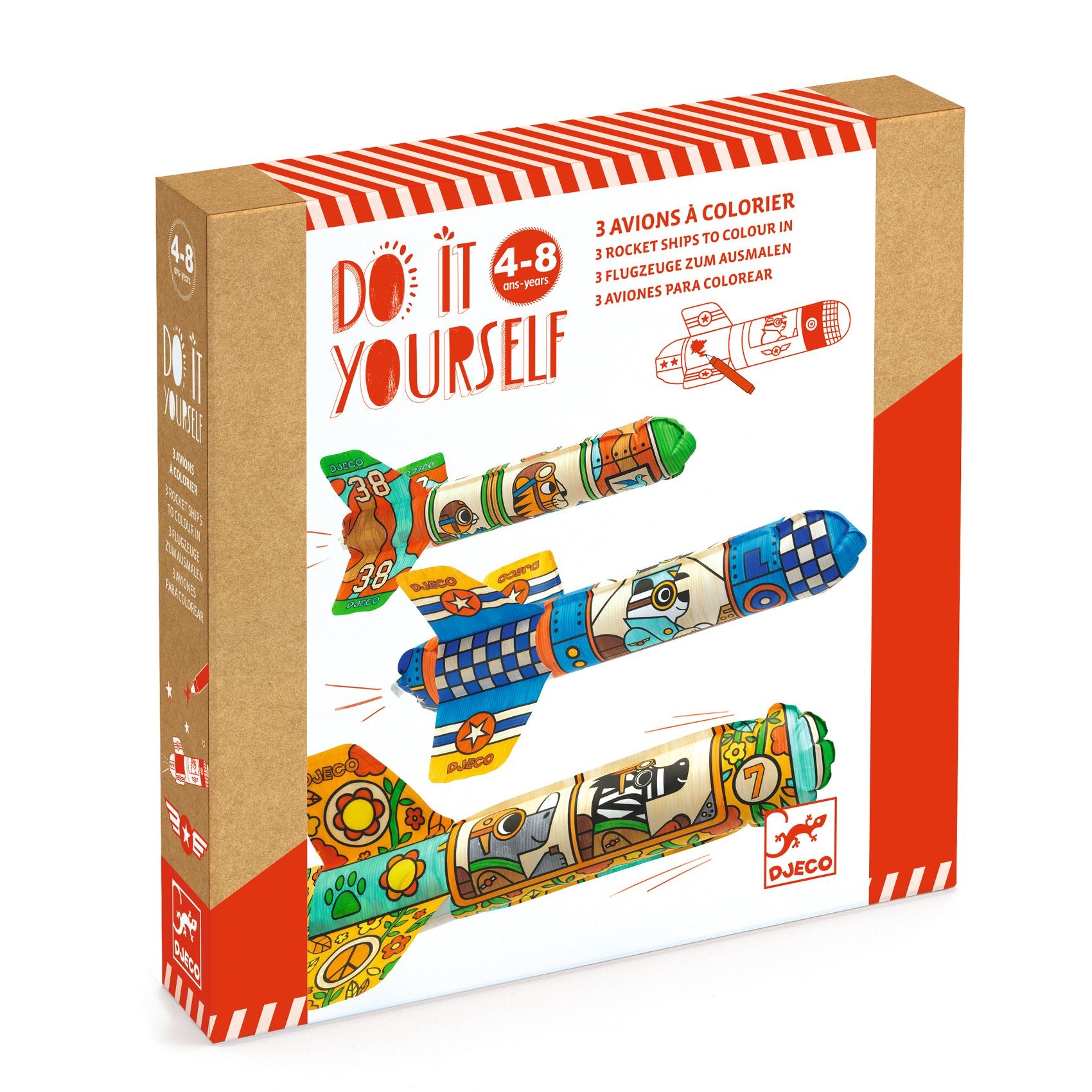 Djeco Do It Yourself - 3 Rocket Ships to Colour Rocket Craft