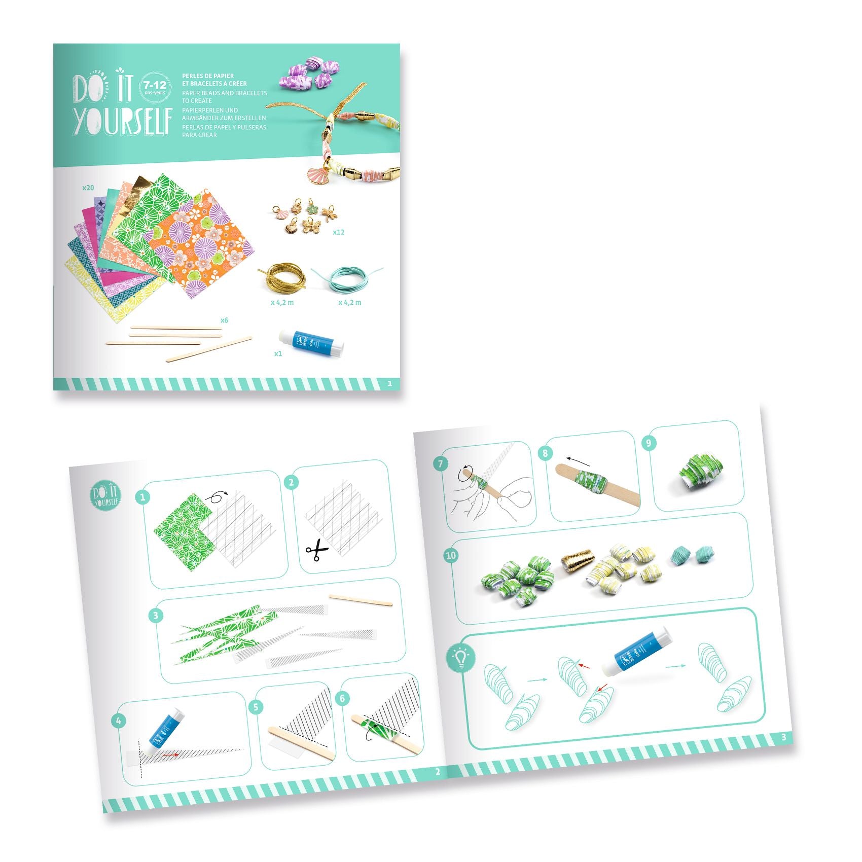 Djeco Do It Yourself - Stylish & Golden Paper Beads