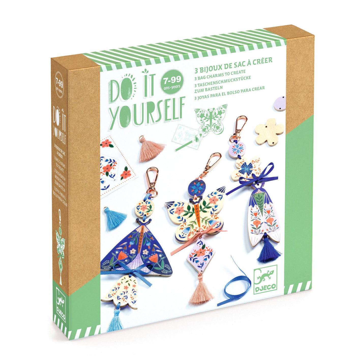 Djeco Do It Yourself Butterflies - 3 Bag Charms To Create DJ07981