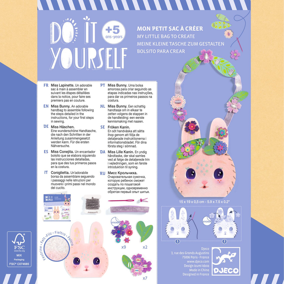 Djeco Do It Yourself - My Little Bag to Create - Miss Bunny DJ07998