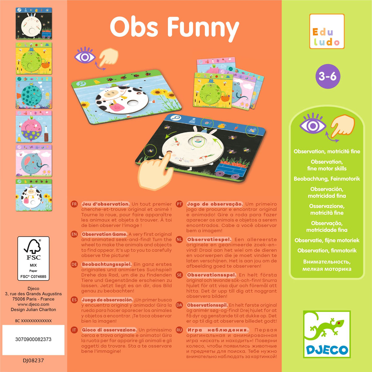 Djeco Toddler Games - Obs Funny DJ08237