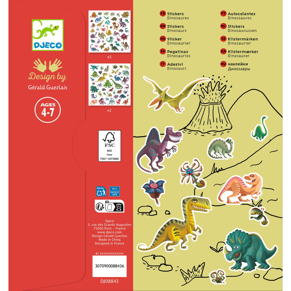 Djeco Stickers Dinosaurs DJ08843