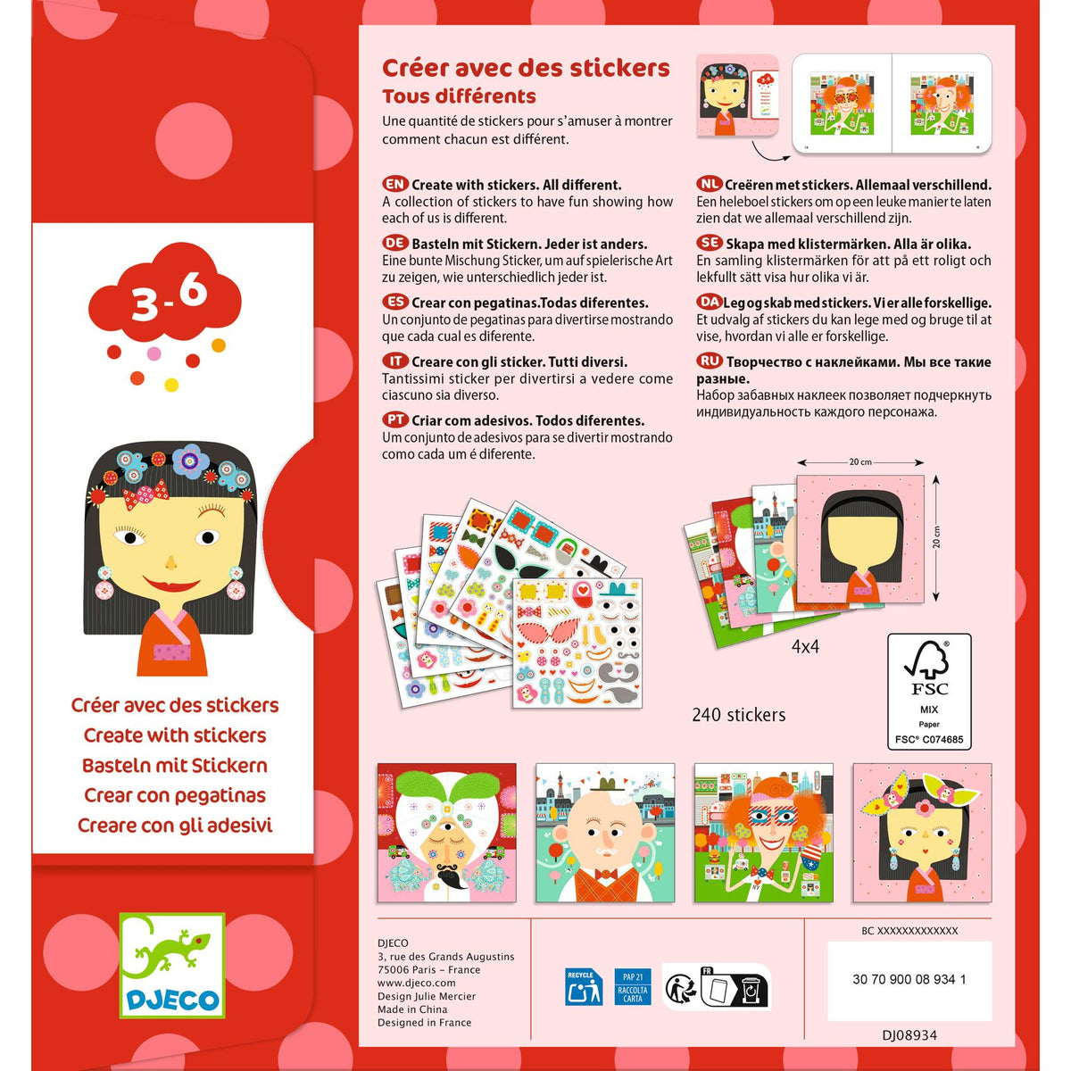 Djeco Stickers All Different sticker pack DJ08934