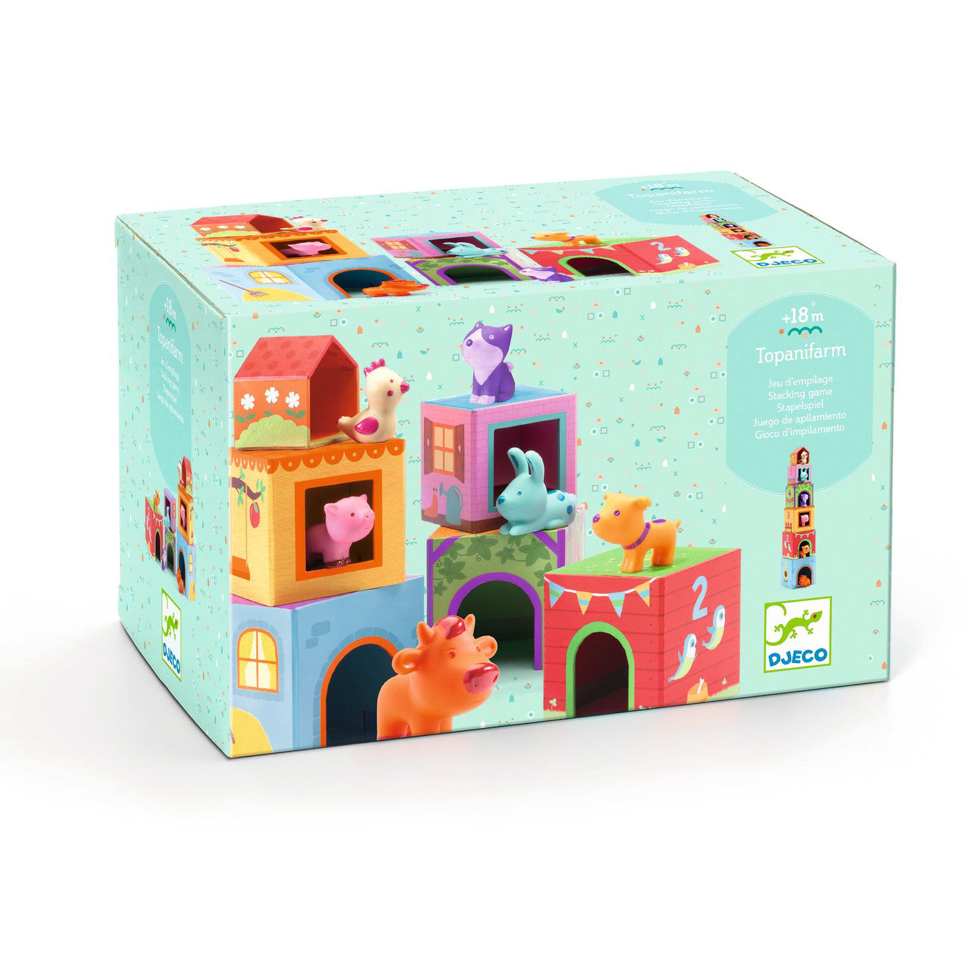 Djeco Topanifarm - Farm Animals Stacking Blocks