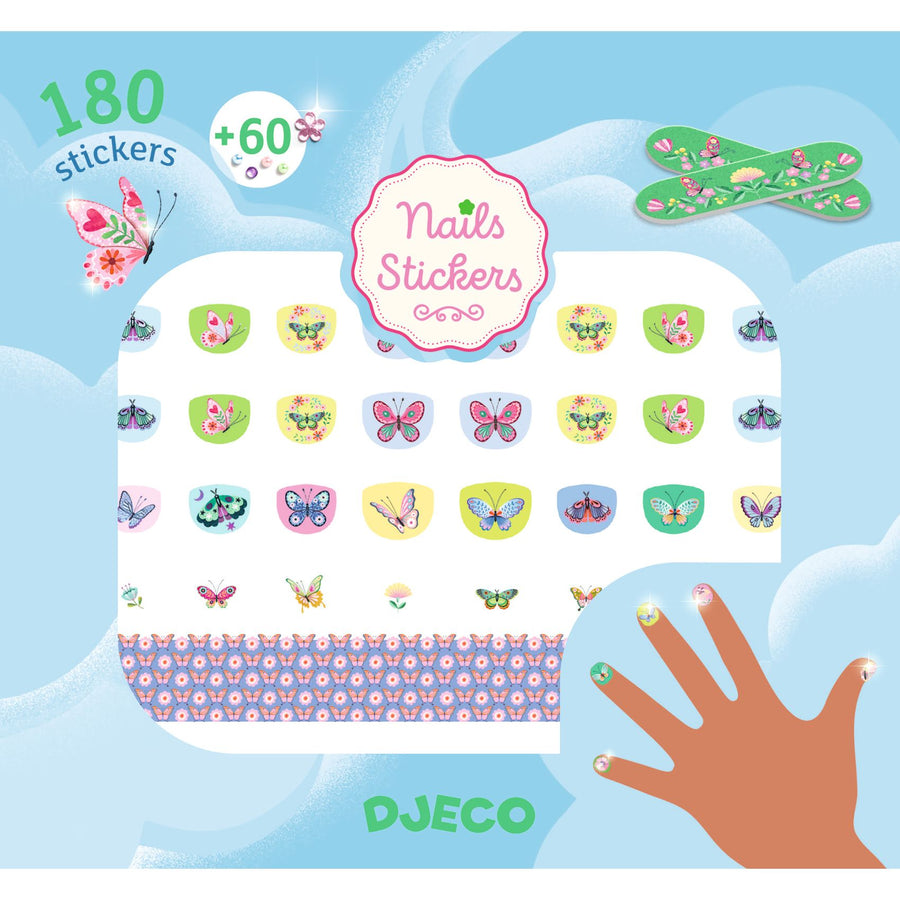 Glittery Nail Stickers - Springtime Butterflies