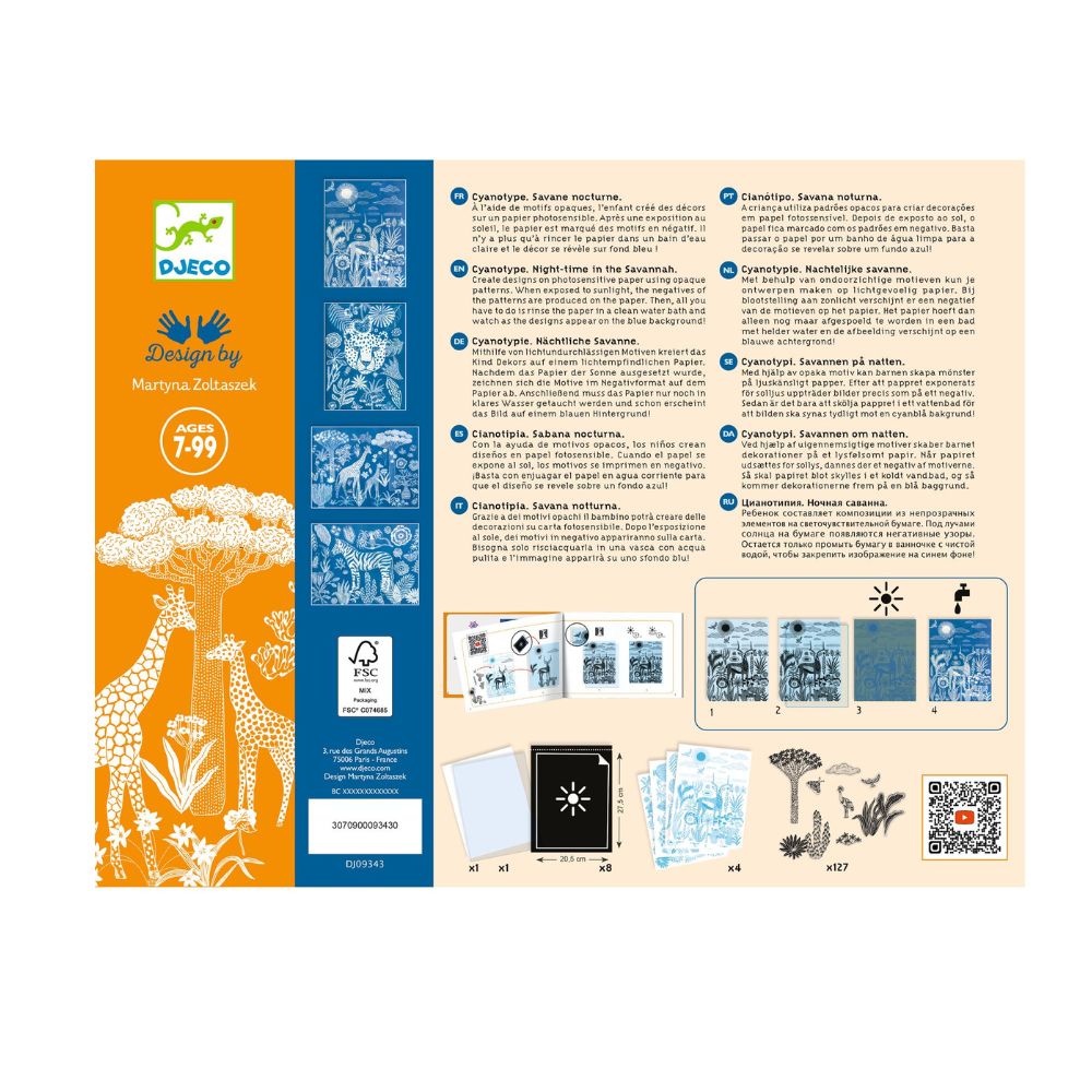 DJ09343 - Djeco Cyanotype Night-Time In The Savannah for ages 7-99 yrs
