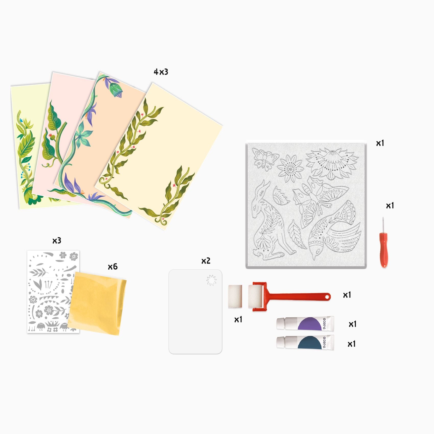 Djeco Engraving Workshop Passionflower. Beginners Engraving Craft Set