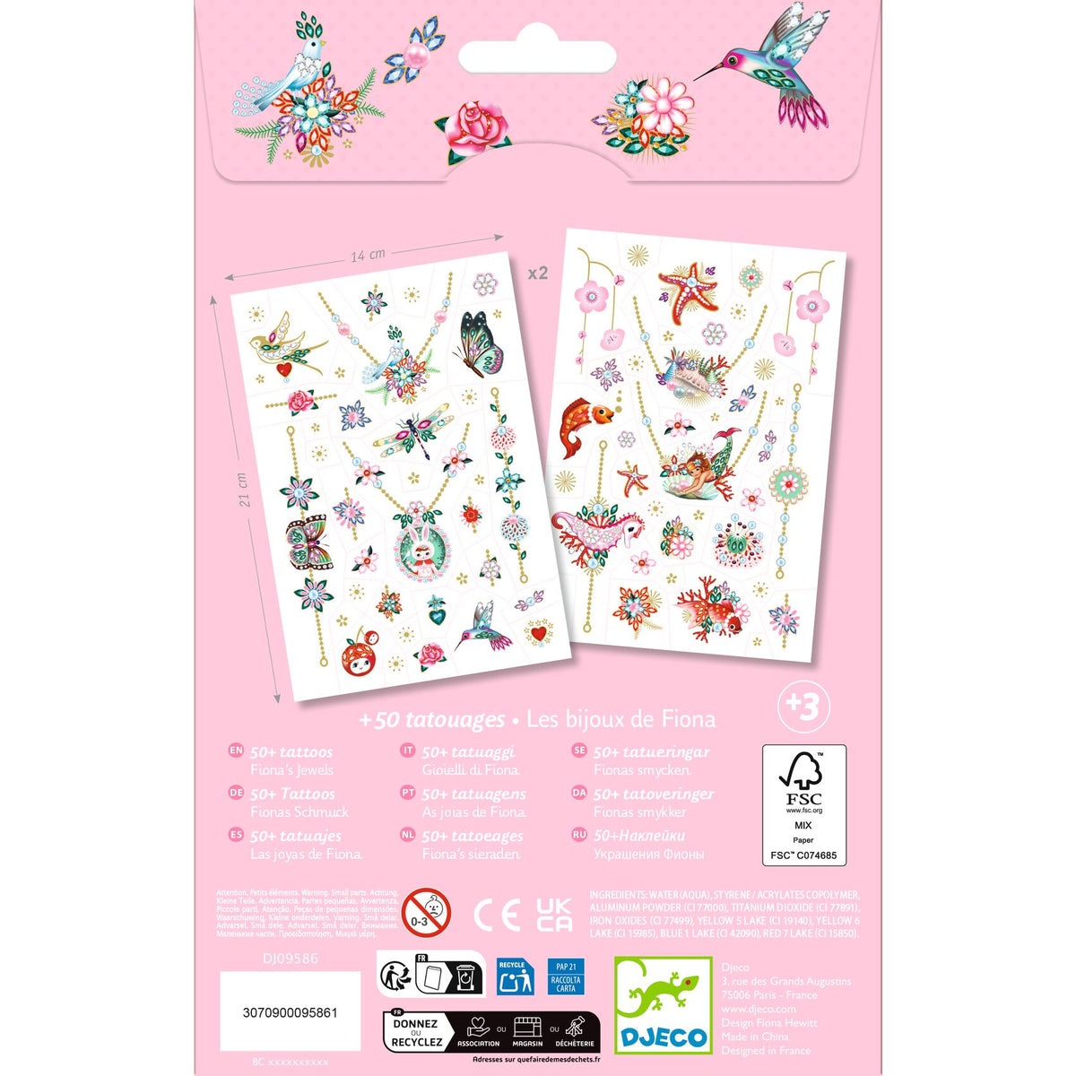 Djeco Fiona Jewels temporary tattoos DJ09586