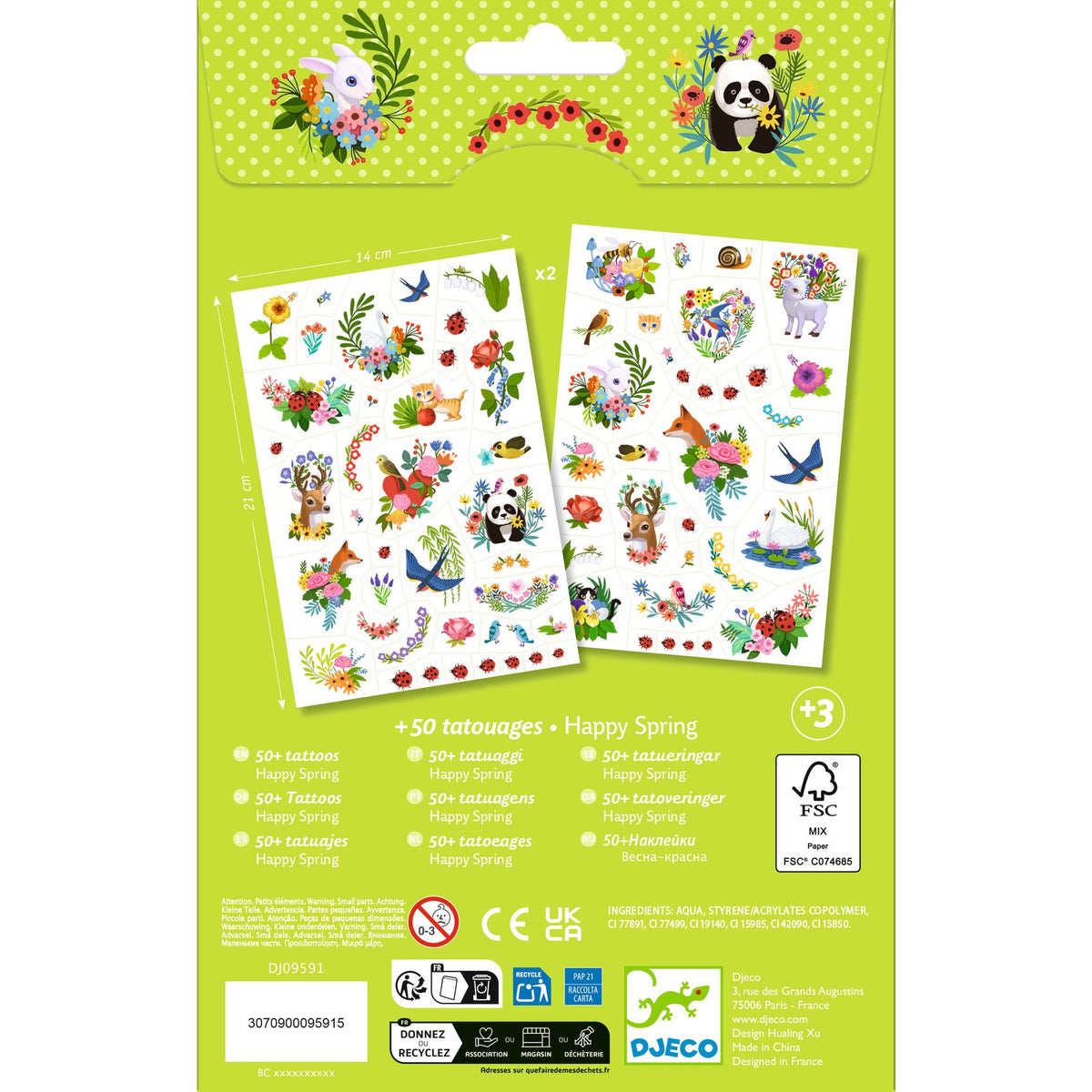 Djeco Happy Spring temporary tattoos DJ09591