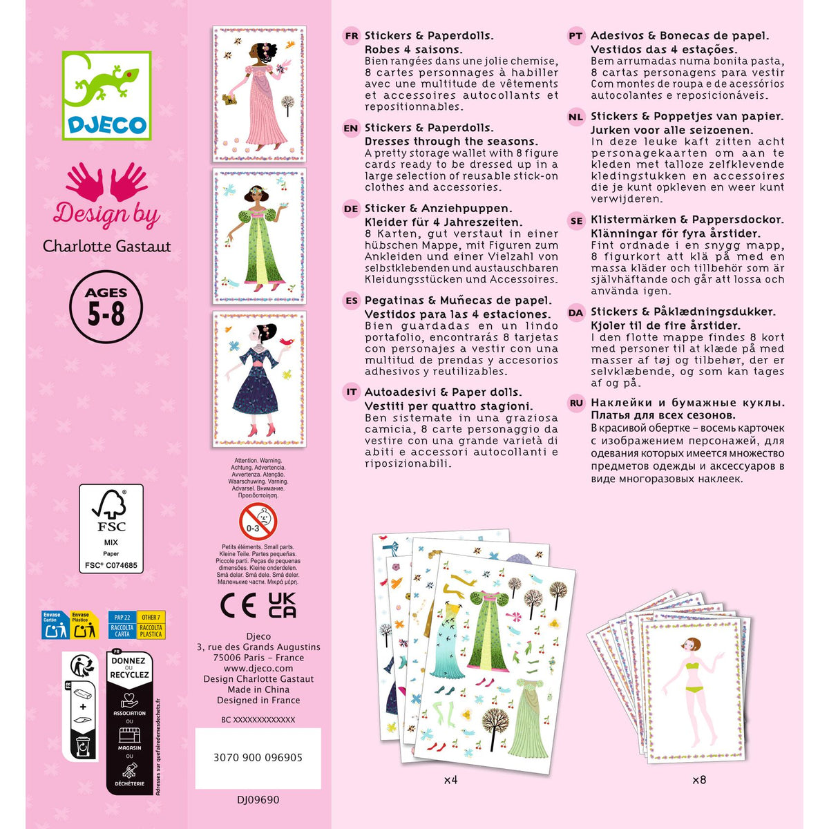 Djeco Paper Dolls: Dresses through the Seasons DJ09690