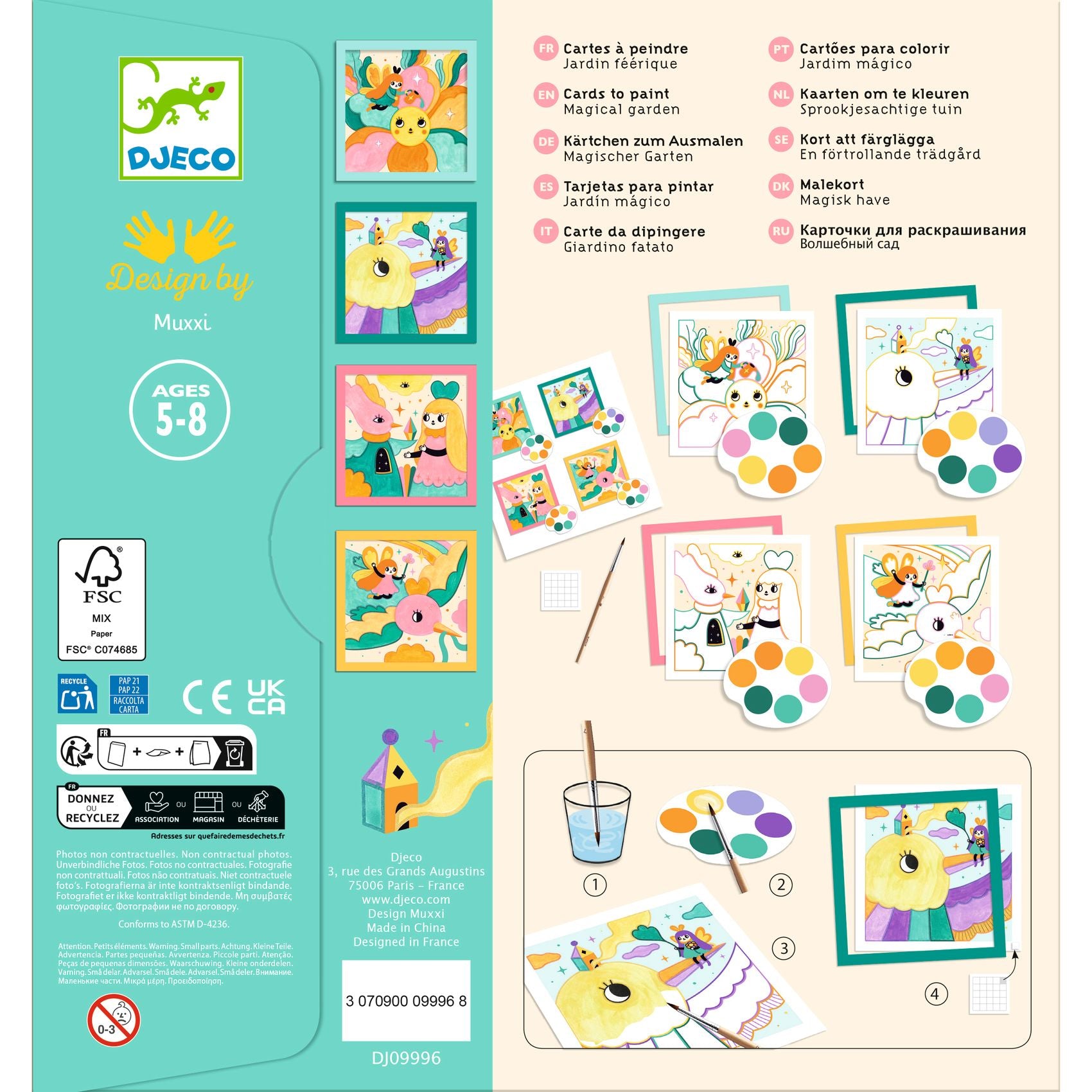 Djeco Cards To Paint - Magical Garden