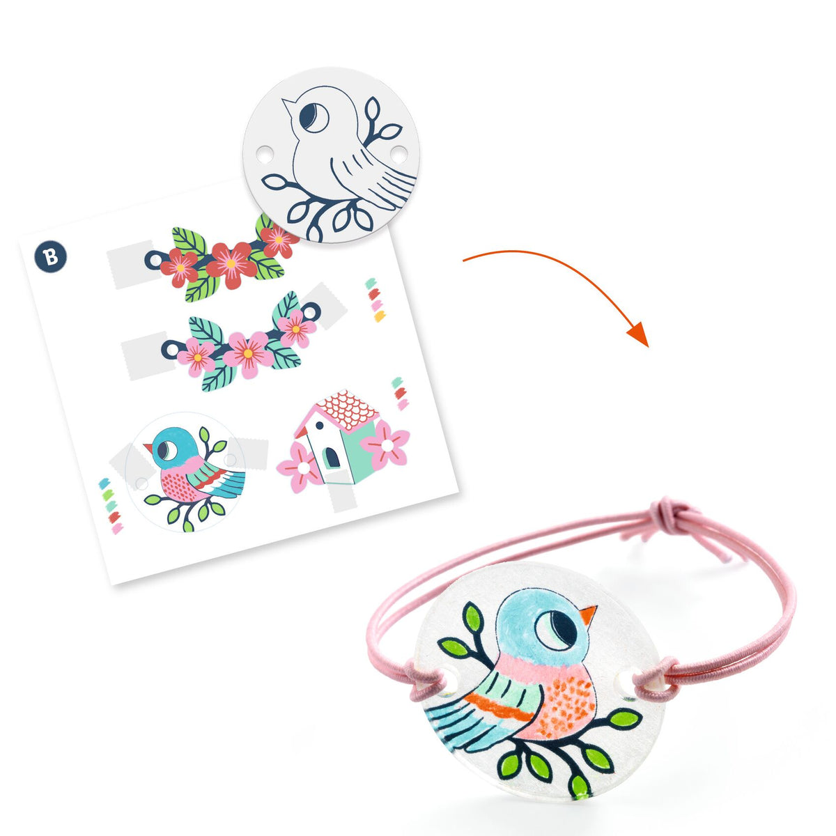 Djeco Do It Yourself - Shrink Plastic - Fawn and the Bird DJ79000