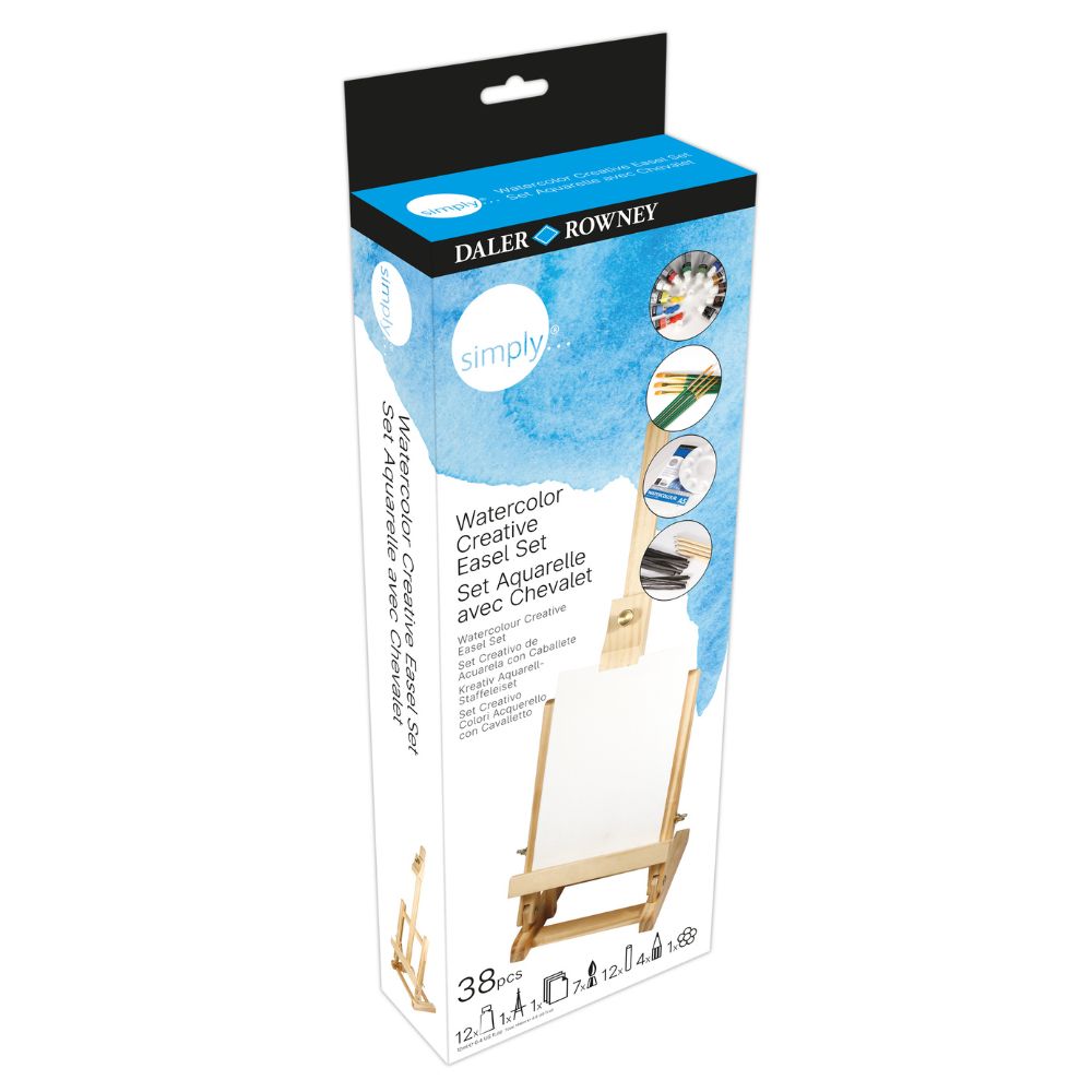 Daler Simply Watercolour Creative Easel 38 Piece Set
