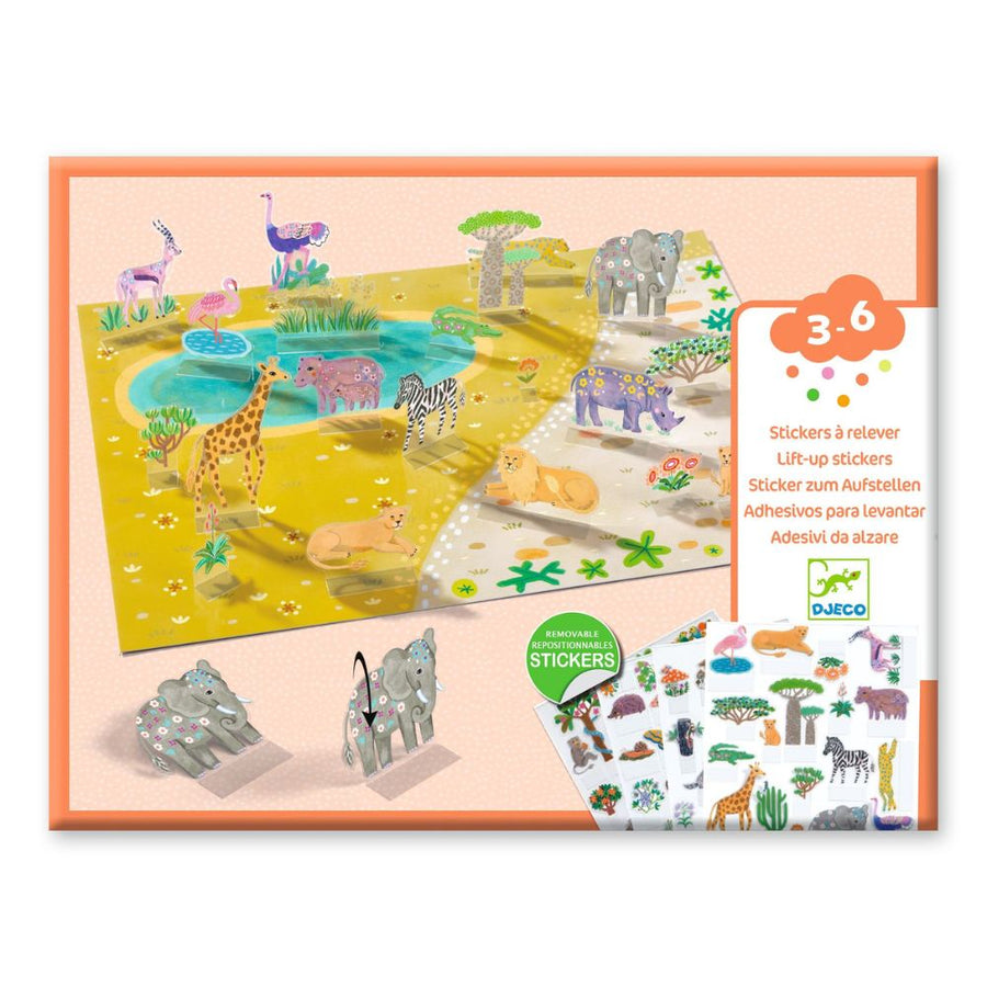 Djeco Sticker 3D Scenes To Make - On Safari DJ00044