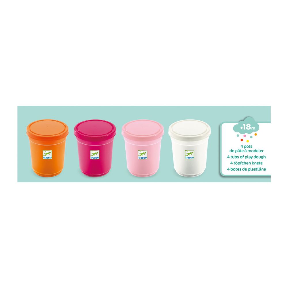 Djeco 4 tubs of modelling dough Sweet DJ09026