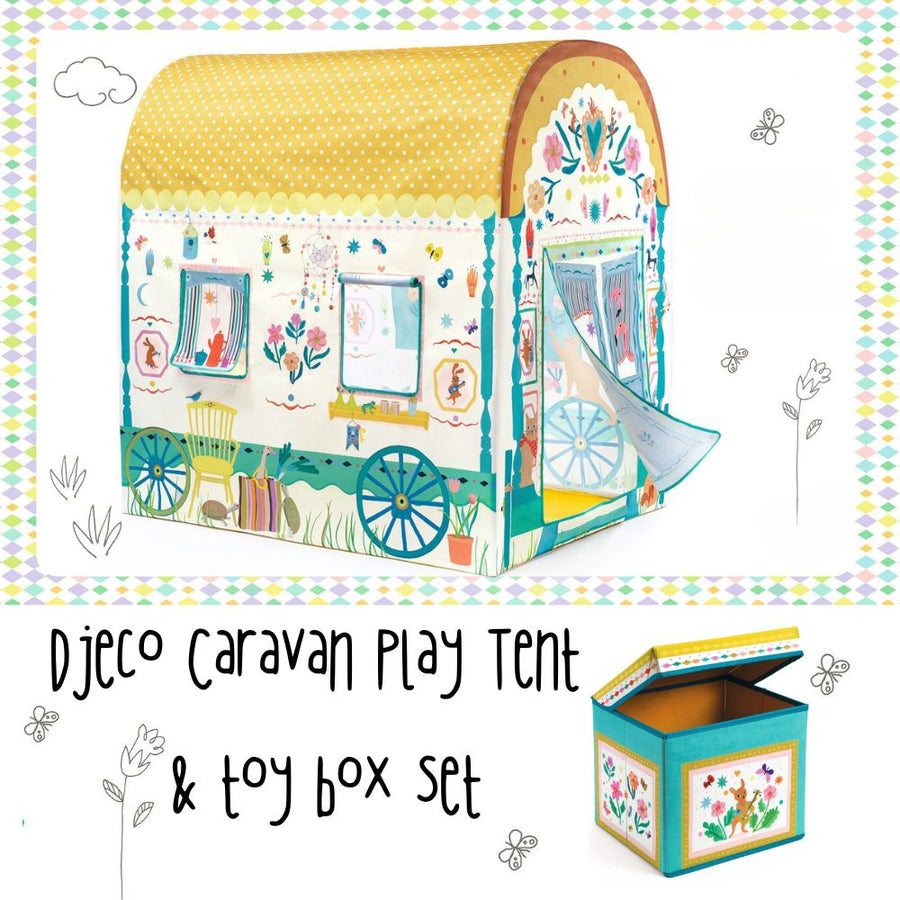 Djeco Caravan Play Tent & Toy Storage Box Set