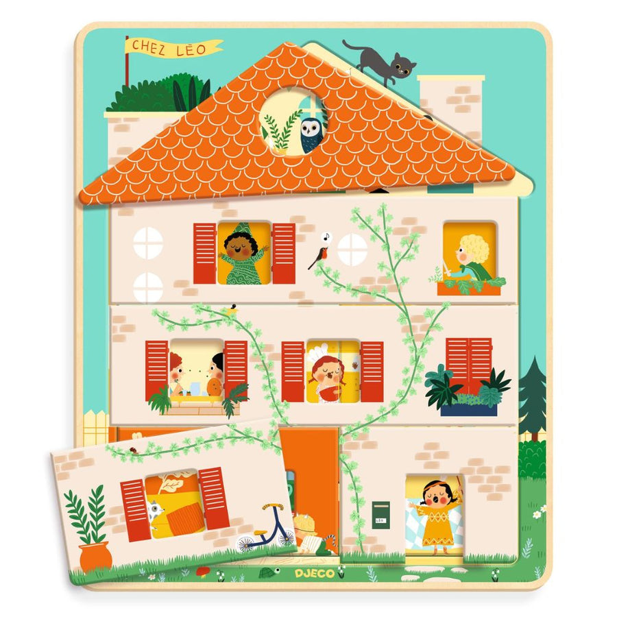 Djeco Wooden Puzzles - Chez Leo Layered Puzzle DJ01489