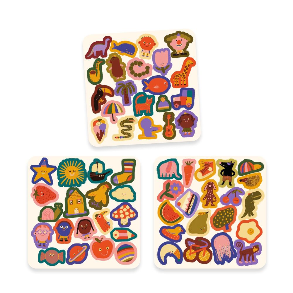 Djeco Kids Felt Stickers - The Silly Ones, DJ00951