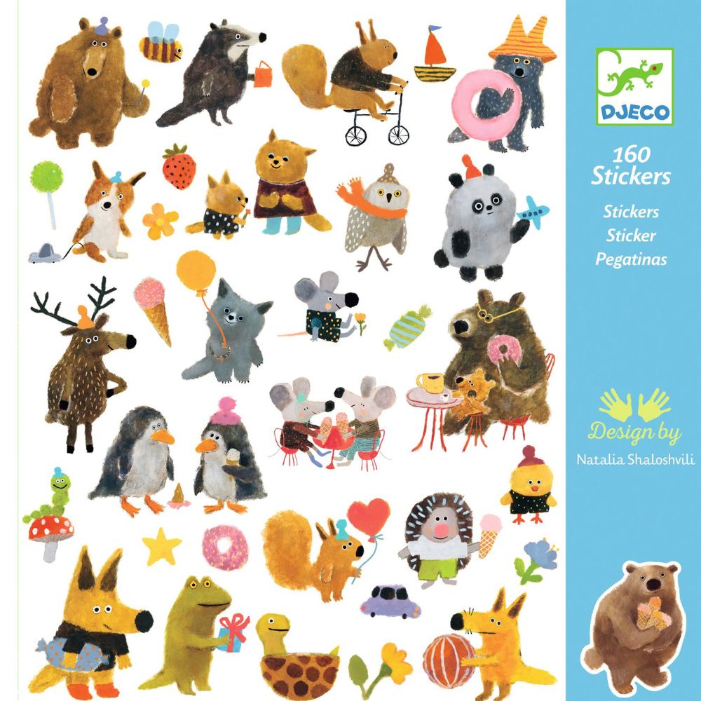 Djeco Kids Stickers - Fluffy Friends, DJ09317
