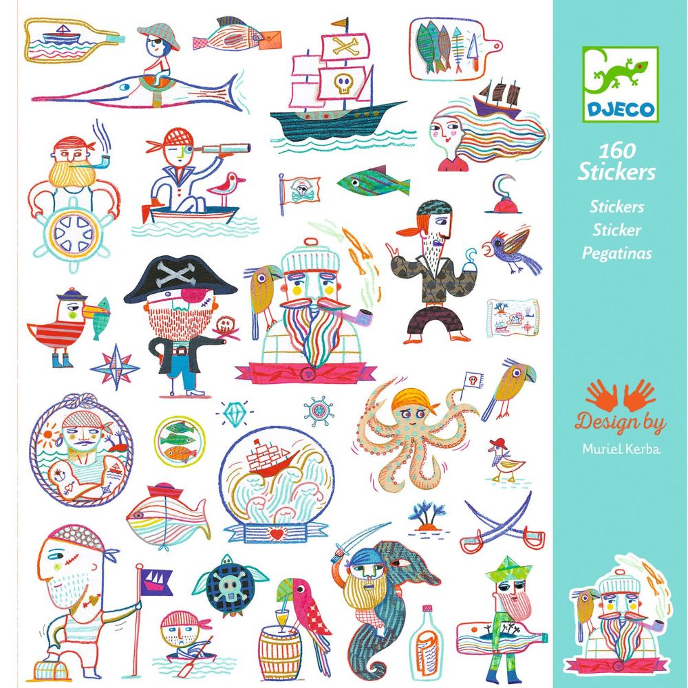 Djeco Kids Stickers - Pirate Attack, DJ09316