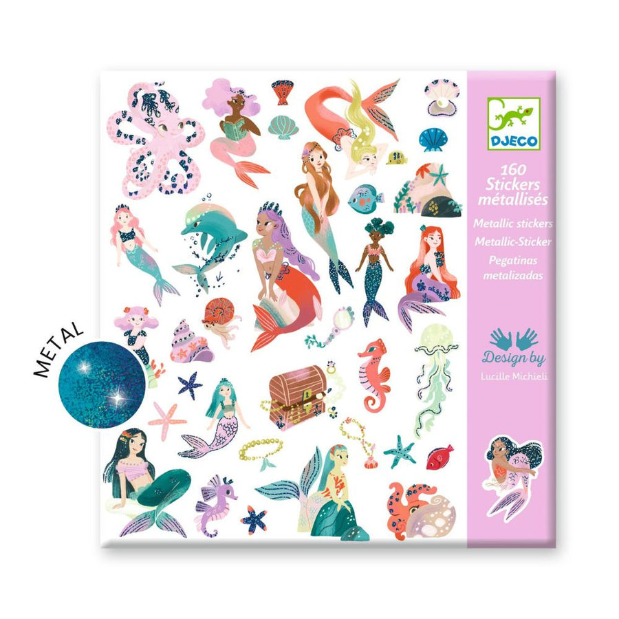 Djeco Kids Stickers - Sparkly Mermaids, DJ09553