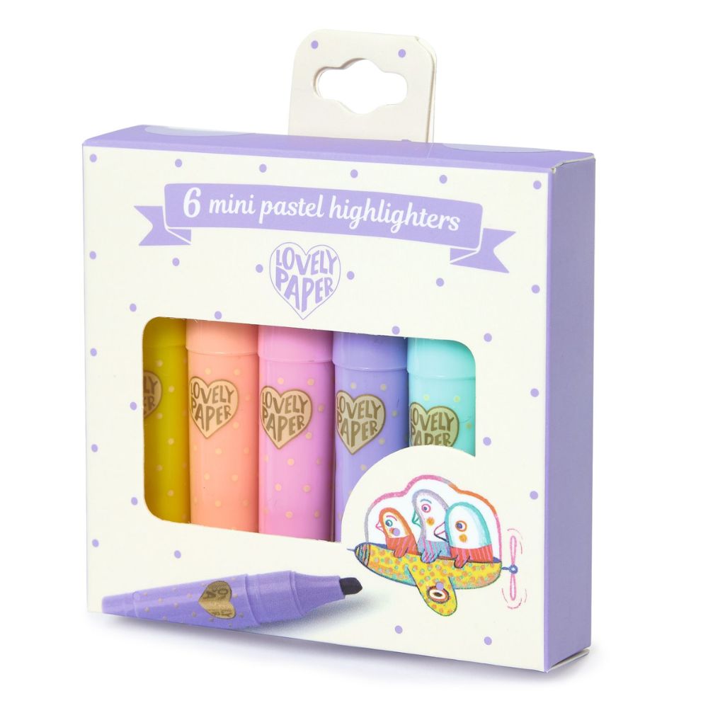 Djeco Lovely Paper - 6 Mini Pastel Highlighters DD03754
