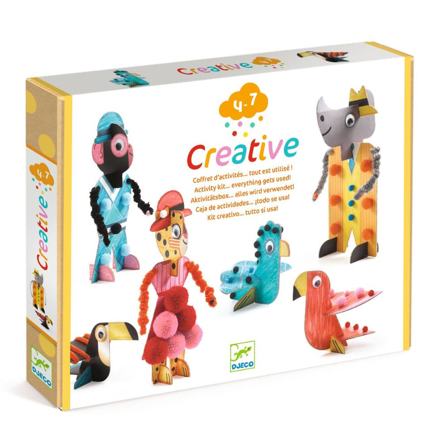 Djeco Multi Activity Kit - Creative Punch Out Boxes - 6 Savanna DJ00957